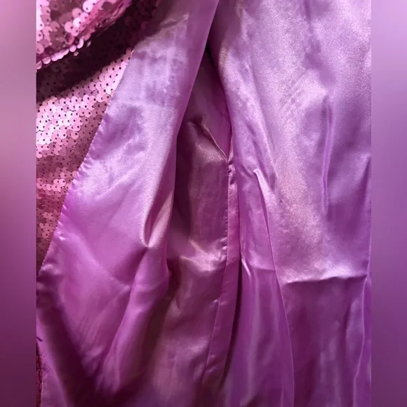 ❤️ NWT TCEC Showstopper Pink Sequin blazer Jacket size medium Valentine’s - Picture 8 of 11